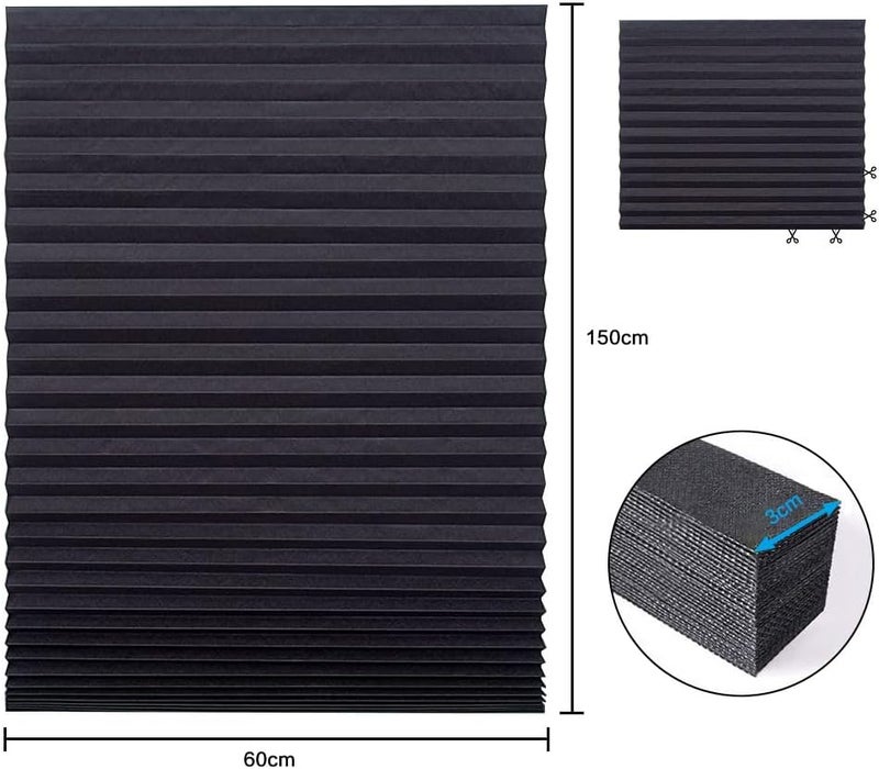 كيلا ستائر نوافذ مطوية، مصاريع نوافذ، ستائر معتمة مطوية مصنوعة من مادة غير منسوجة 100%، ستائر نوافذ غير منسوجة لتصفية الضوء، سهلة التركيب لغرف النوم والحمامات وغرف المعيشة والمطابخ - Image 2